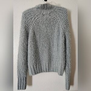 Pink Rose Textured Light Green Women's Sweater Size M